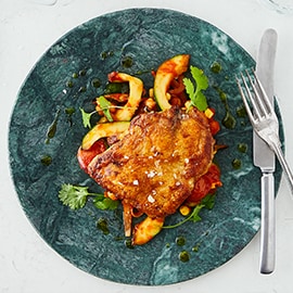 Kyllingeoverlår med spicy kikærtekompot Kyllingeoverlår med spicy kikærtekompot